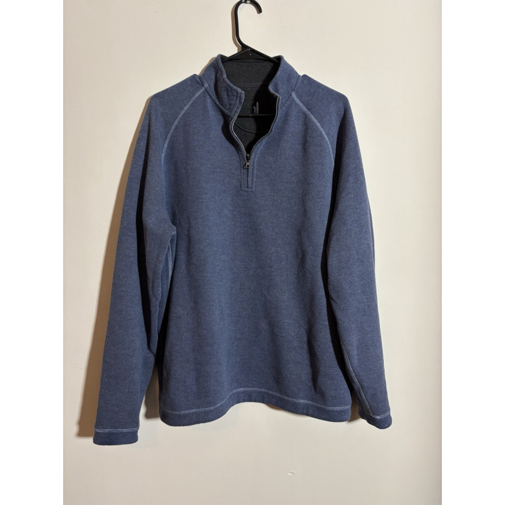 EUC MEN’S JOHNNIE O QUARTERZIP PULLOVER SIZE EXTRA LARGE XL REVERSIBLE BLUE GREY